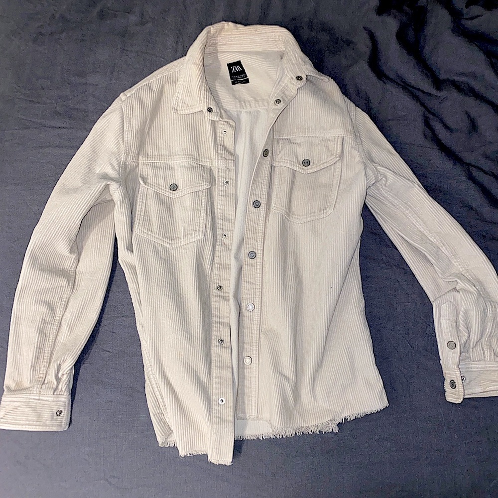 ZARA - Corduroy beige/creme jacket size M. Loose fit